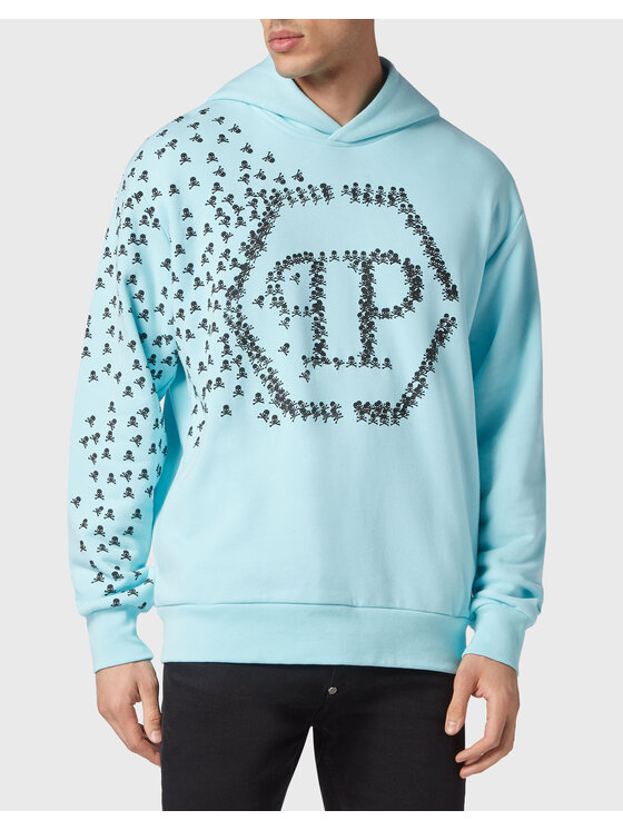 PHILIPP PLEIN PHILIPP PLEIN Mikina 175 Světle modrá Regular Fit