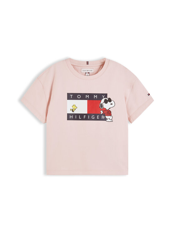 Tommy Hilfiger Tommy Hilfiger Marškinėliai Peanuts Flag  KG0KG09634 Šviesiai rožinė Regular Fit