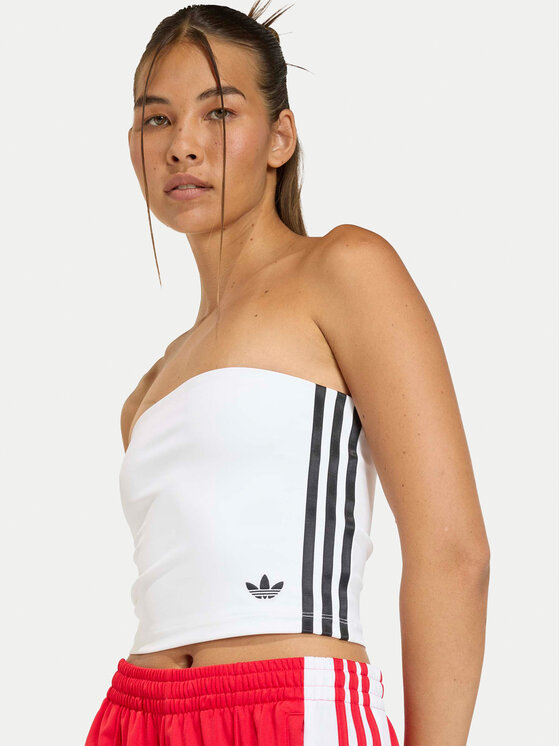 adidas adidas Топ 3-Stripes KD6235 Білий Slim Fit