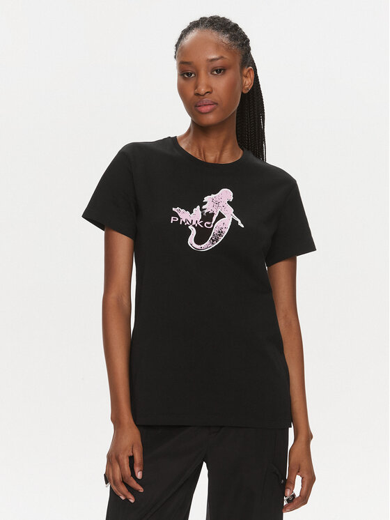 PINKO Pinko T-Shirt 100789 A1OC Černá Regular Fit