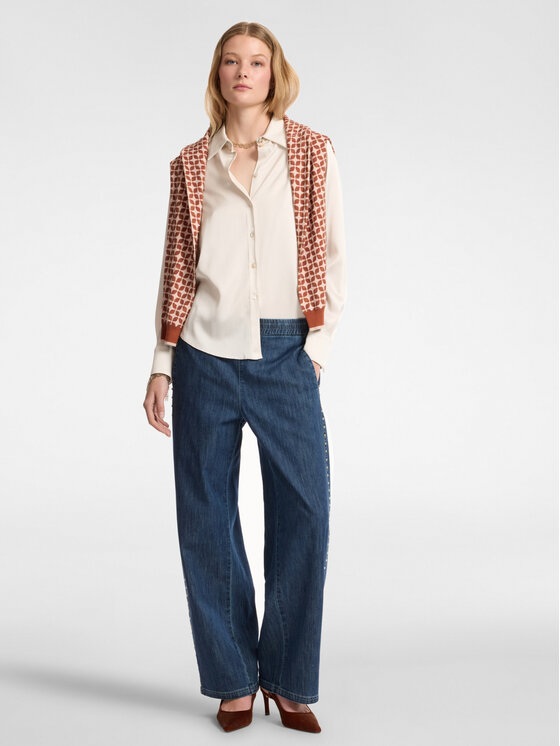 Elena Mirò Elena Mirò Camicia 5127P100232N021 Bianco Slim Fit