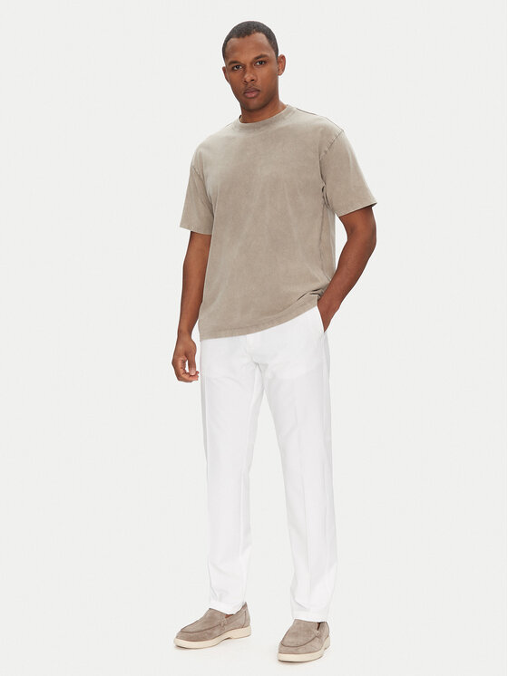 BOSS BOSS Pantaloni din material T_Commuter-Slim 50534303 Alb Slim Fit