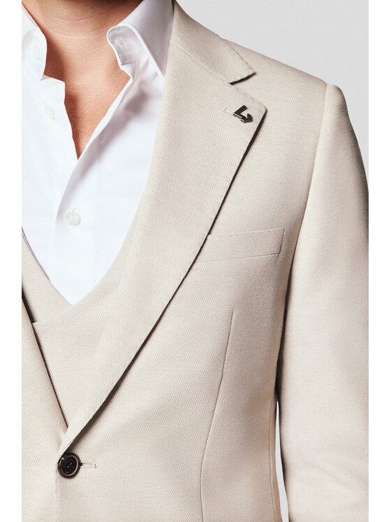 Lancerto Lancerto Marynarka Arbus MA131125000013 Beżowy Slim Fit