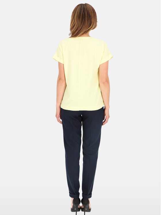 Perso Perso T-Shirt TCE249000F Żółty Regular Fit