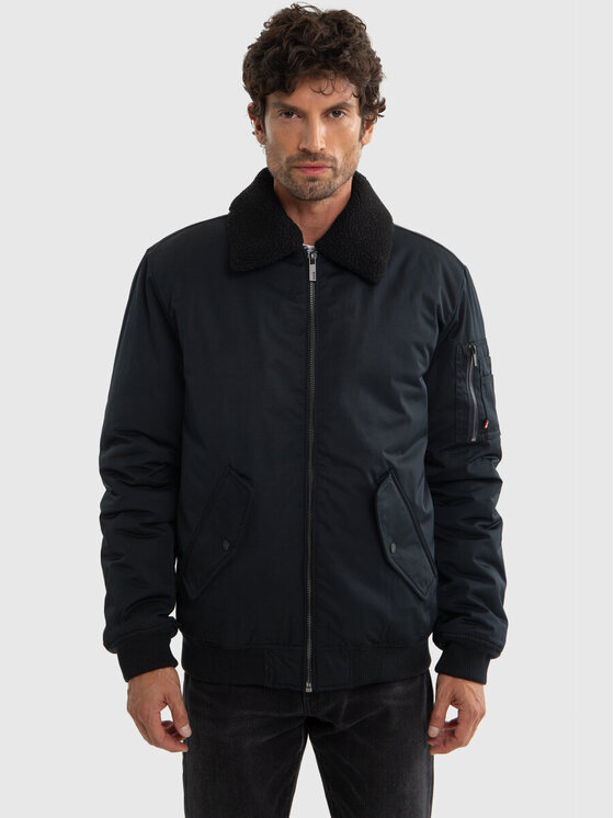 BIG STAR Męska Kurtka bomber, rozmiar XXL, Czarna, DEKSEB/906/130