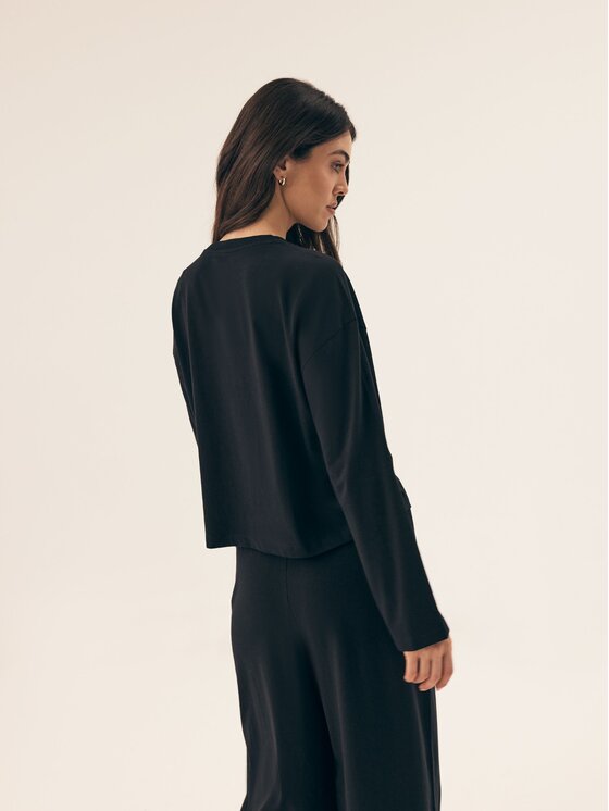 Esotiq Esotiq Longsleeve 42648 Czarny Regular Fit