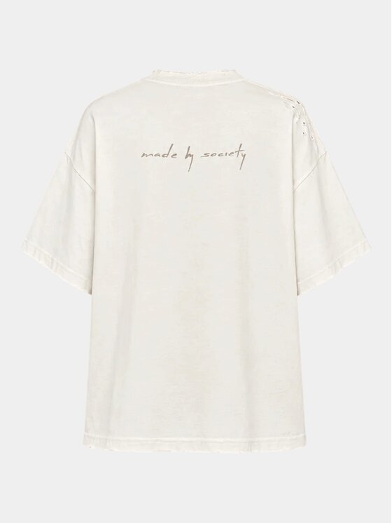 MADE BY SOCIETY MADE BY SOCIETY T-Shirt KINETIC NERVE - T27203 Beżowy Basic Fit
