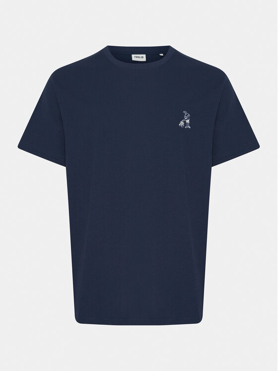 Solid Solid Tricou Ilias 21108139 Bleumarin Regular Fit