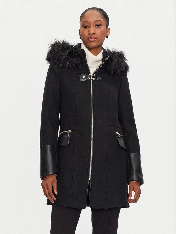 Morgan Morgan Wollmantel 222-GSIBIL Schwarz Regular Fit