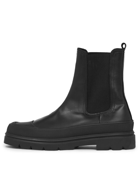 Calvin Klein Calvin Klein Členková obuv s elastickým prvkom Chelsea Boot High HM0HM01215 Čierna