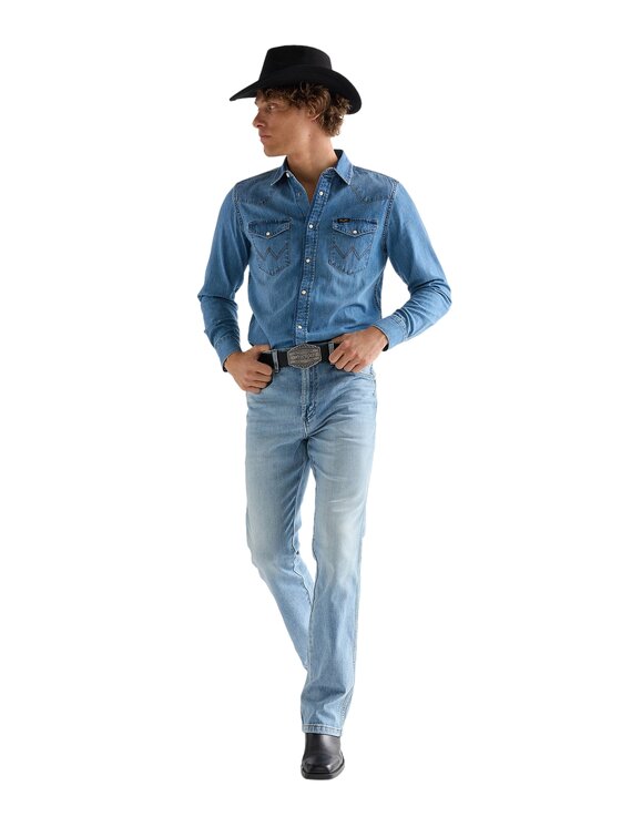 Wrangler Wrangler Koszula jeansowa 112378393 Niebieski Regular Fit