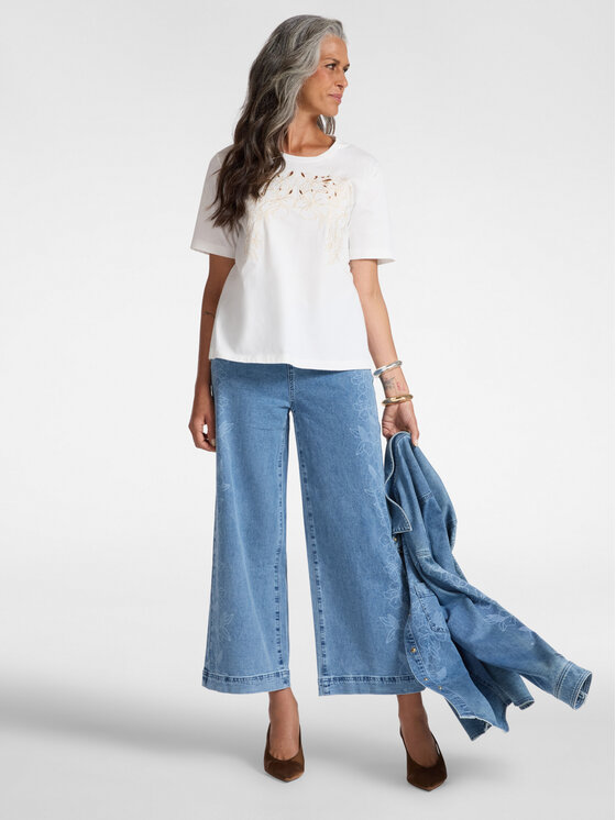 Elena Mirò Elena Mirò T-Shirt G348Z000560N011 Biały Regular Fit