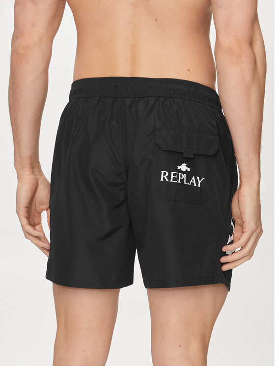 REPLAY Replay Pantaloni scurți pentru înot LM1119.000.82972 Negru Regular Fit