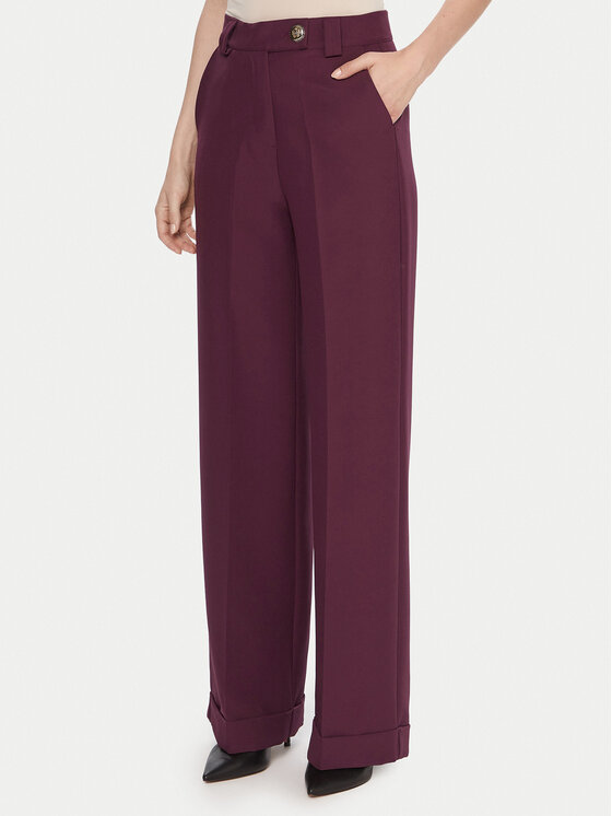 Maryley Maryley Pantaloni din material 25IB563/43BU Vișiniu Regular Fit