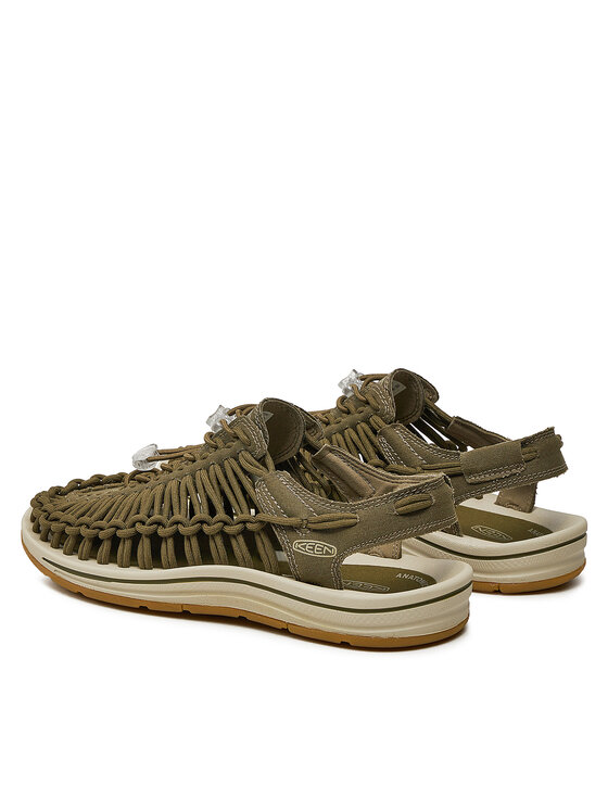 Sandalo sneaker da donna Keen Uneek verde oliva con cordini elastici
