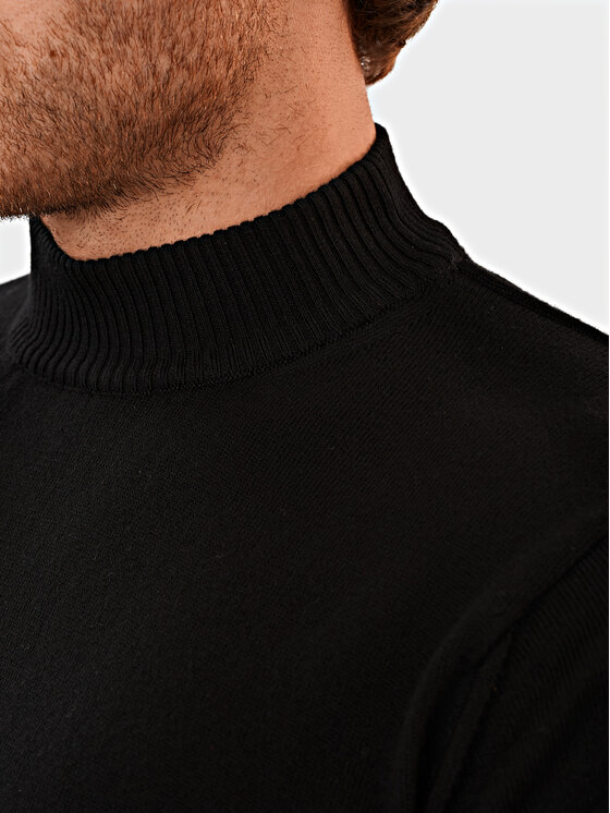 Evenemen Evenemen Sweter Półgolf Czarny Slim Fit
