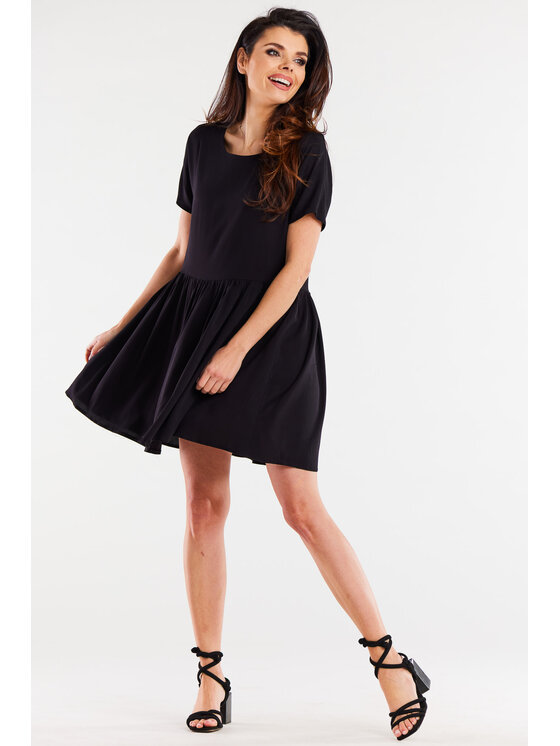Awama Awama Sukienka letnia A517 Czarny Basic Fit