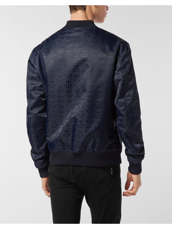 PHILIPP PLEIN PHILIPP PLEIN Kurtka bomber 25527 Granatowy Regular Fit