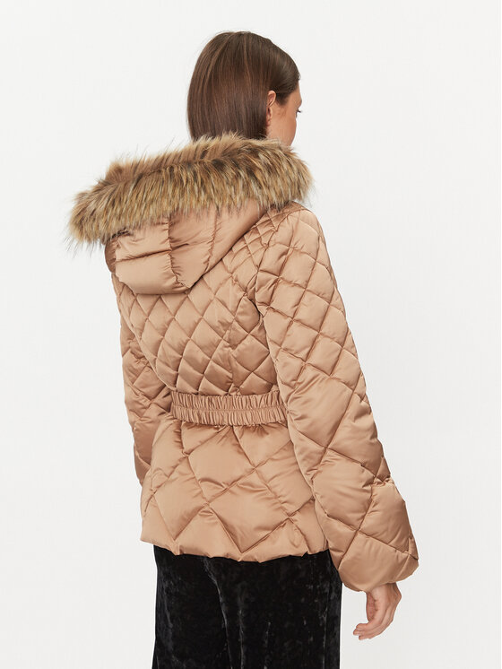 Guess Guess Пухено яке W3BL35 WEX52 Бежов Regular Fit