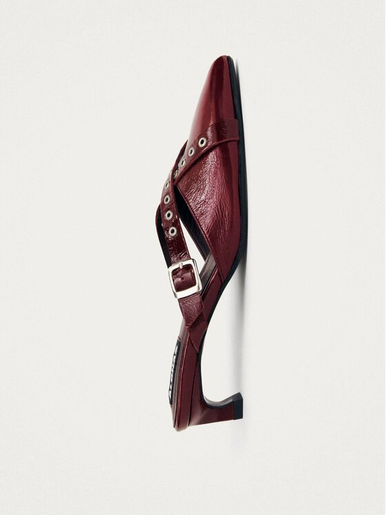 ALOHAS ALOHAS Sandały Zyra Onix Burgundy Leather Mules Bordowy