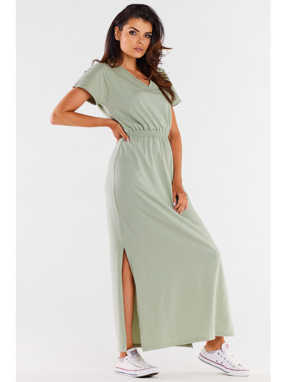 Infinite You Infinite You Sukienka letnia M290 Zielony jasny Basic Fit