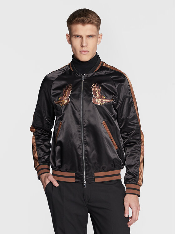 J.Lindeberg Bomber stila jaka Eagle Varsity FMOW07327 Melns Regular Fit