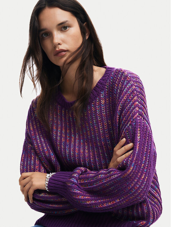 Desigual Desigual Pulover Whitehorse 24WWJF34 Violet Regular Fit