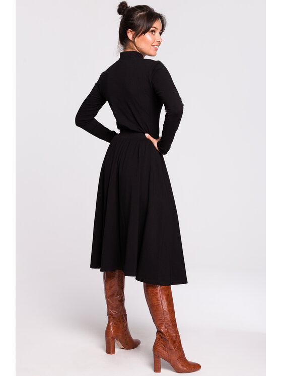 BeWear BeWear Spódnica B130 Czarny Flare Fit