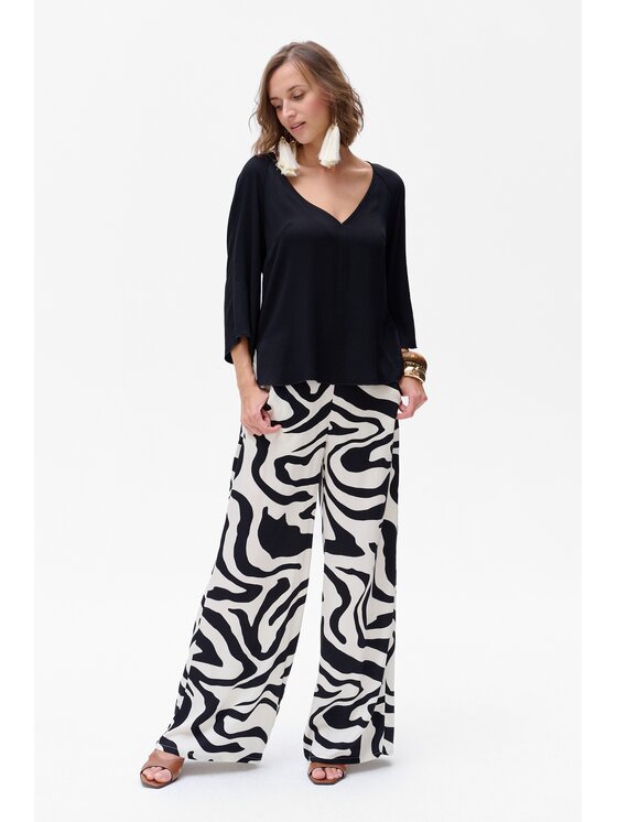 blue shadow blue shadow Bluzka Ida Czarny Regular Fit