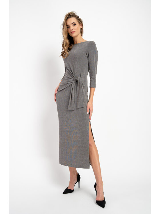 CLICK CLICK Úpletové šaty 70-814 Stříbrná Anatomic Fit