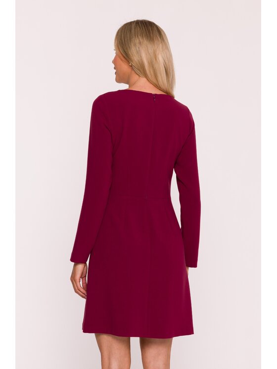 Stylove Stylove Sukienka wieczorowa S419 Bordowy A-Line Fit