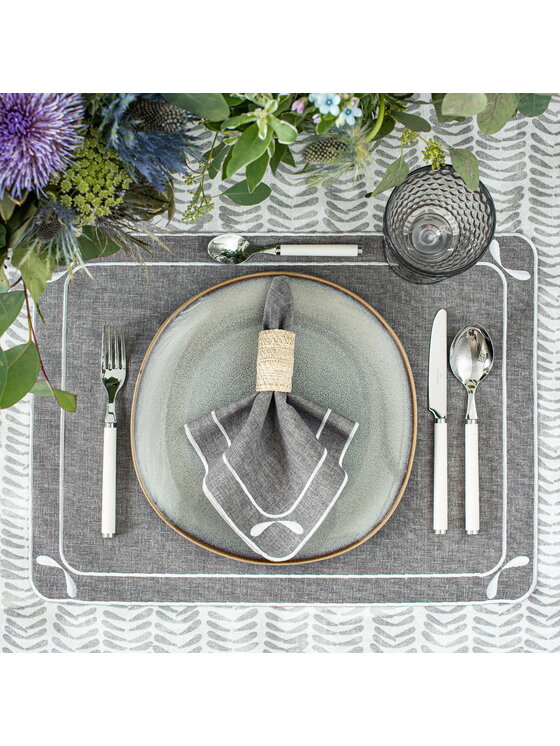 Roseberry Home Roseberry Home Serwetki haftowane Dragonfly Szary