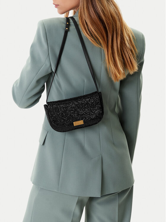 Tommy Hilfiger Geantă Party Le Mini Crossover Beaded AW0AW17940 Negru