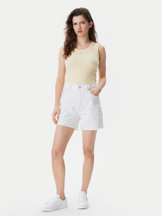 Tommy Jeans Tommy Jeans Jeans kratke hlače DW0DW20093 Écru Mom Fit