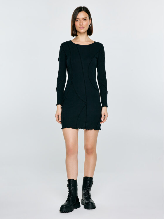 BIG STAR BIG STAR Sukienka dzianinowa MALGOSARA Czarny Slim Fit