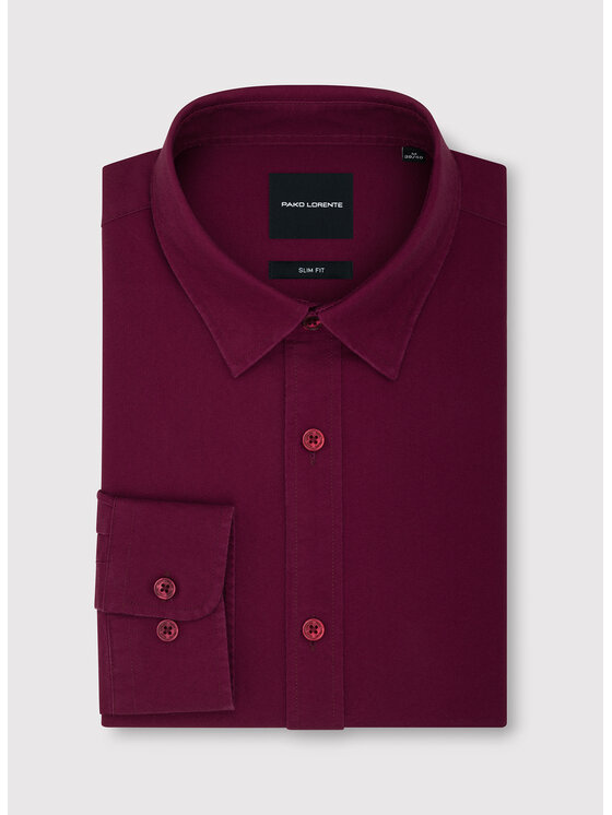 Pako Lorente Pako Lorente Koszula P26WN-1X-029 Bordowy Slim Fit