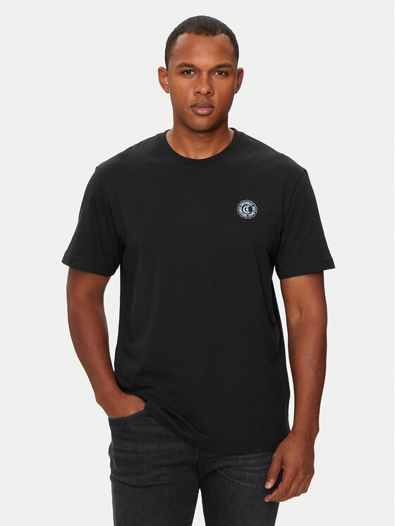 Męski T-Shirt Just Cavalli, Rozmiar M, Czarny, 77OAHT04