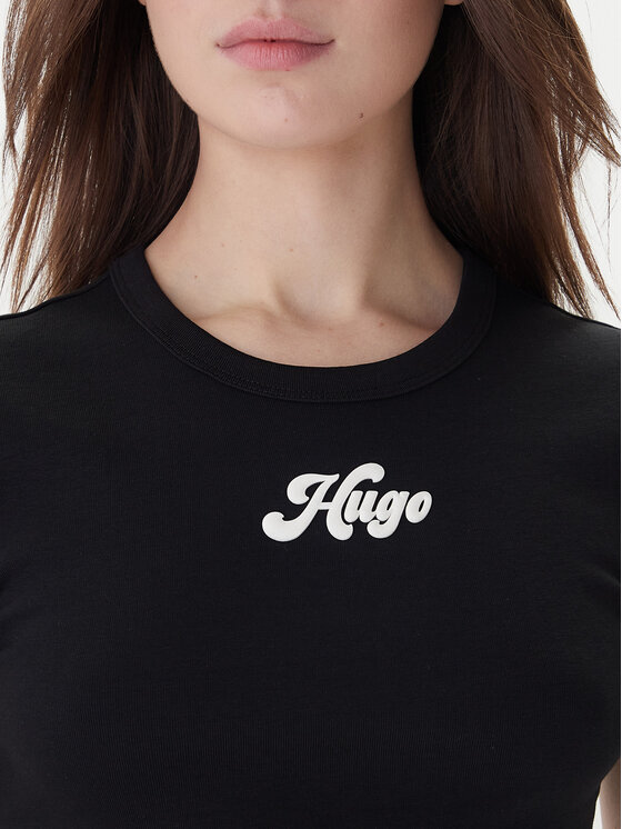 HUGO HUGO T-krekls Delanor_2 50539132 Melns Cropped Fit