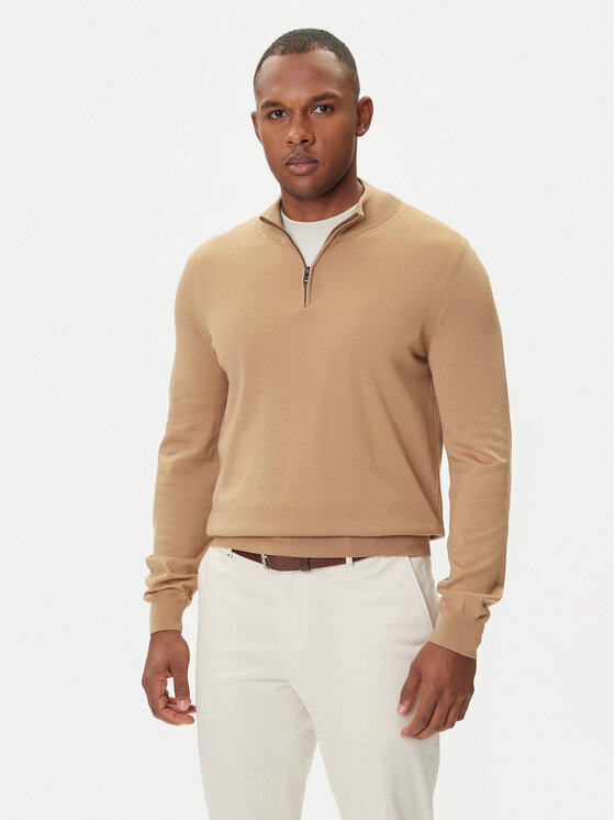 BOSS Sweter Ebenji  50528300 Beżowy Regular Fit