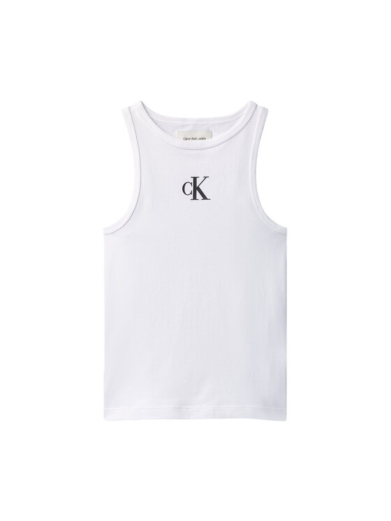 Calvin Klein Jeans Calvin Klein Jeans Top LVCKSJB10G Biały Slim Fit
