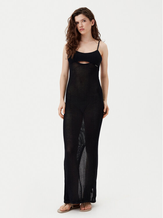 KARL LAGERFELD KARL LAGERFELD Paplūdimio suknelė A1W46032 Juoda Slim Fit