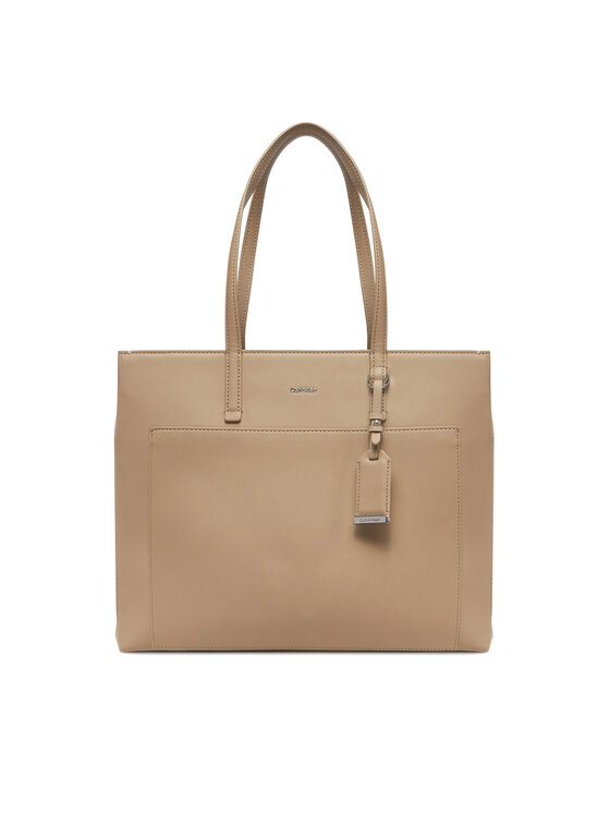 Calvin Klein Geantă Ck Must Medium Shopper W/Pocket K60K613019 Bej