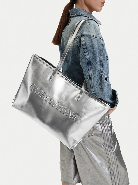 Guess Jeans Guess Jeans Ročna torba CWBEO-GUESS-B-015-09 Srebrna