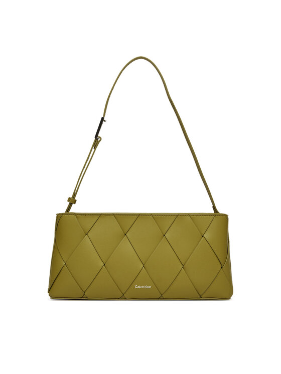 Geantă Calvin Klein Ck Woven Elongated Shoulder Bag K60K612992 Verde