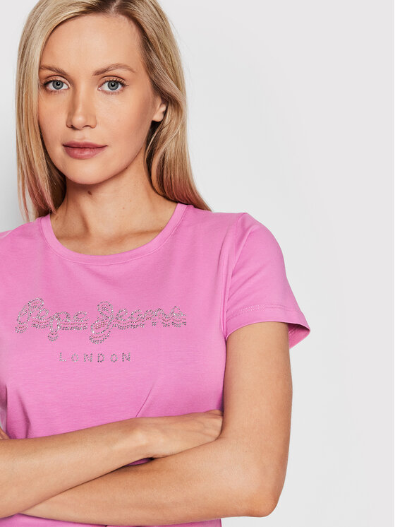 Pepe Jeans Beatrice T-Shirt Donna In Cotone Elasticizzato - Vestibilità Aderente