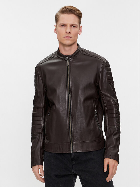 BOSS Boss Odinė striukė Jolur 50504104 Ruda Regular Fit