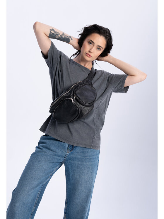 Mimika Mimika Nerka Bumbag N^4 Absolute Black&Silver Czarny