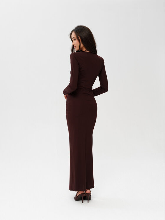 Roco Fashion Roco Fashion Sukienka wieczorowa Eloria Brązowy Slim Fit