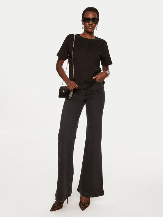 TWINSET TWINSET Blugi 242TP2590 Negru Flare Fit