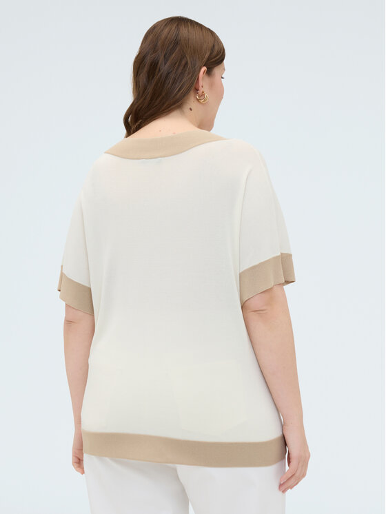 Fiorella Rubino Fiorella Rubino Sweter M240L008519N002 Kremowy Boxy Fit